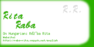 rita raba business card